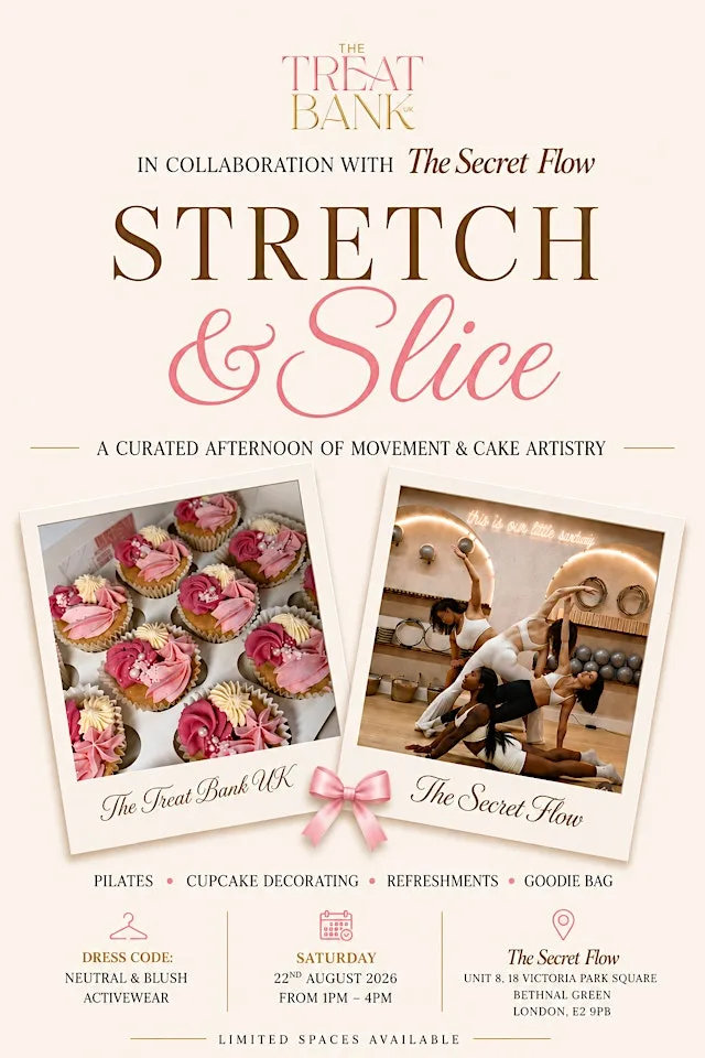 Stretch & Slice: Pilates & Cupcake Decorating Experience at The Secret Flow | Hot Pilates Studio