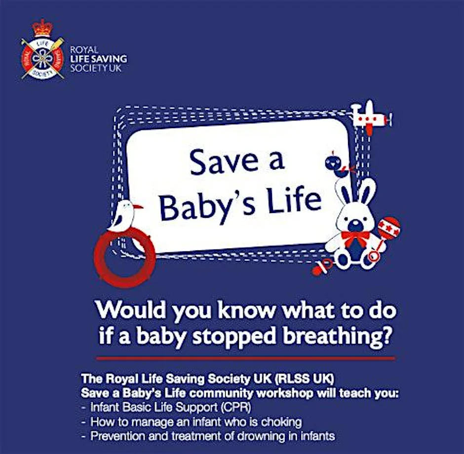 Save a Baby's Life First Aid. Royal Life Saving Society UK (RLSS UK) at Wellness Hub- Shore Place