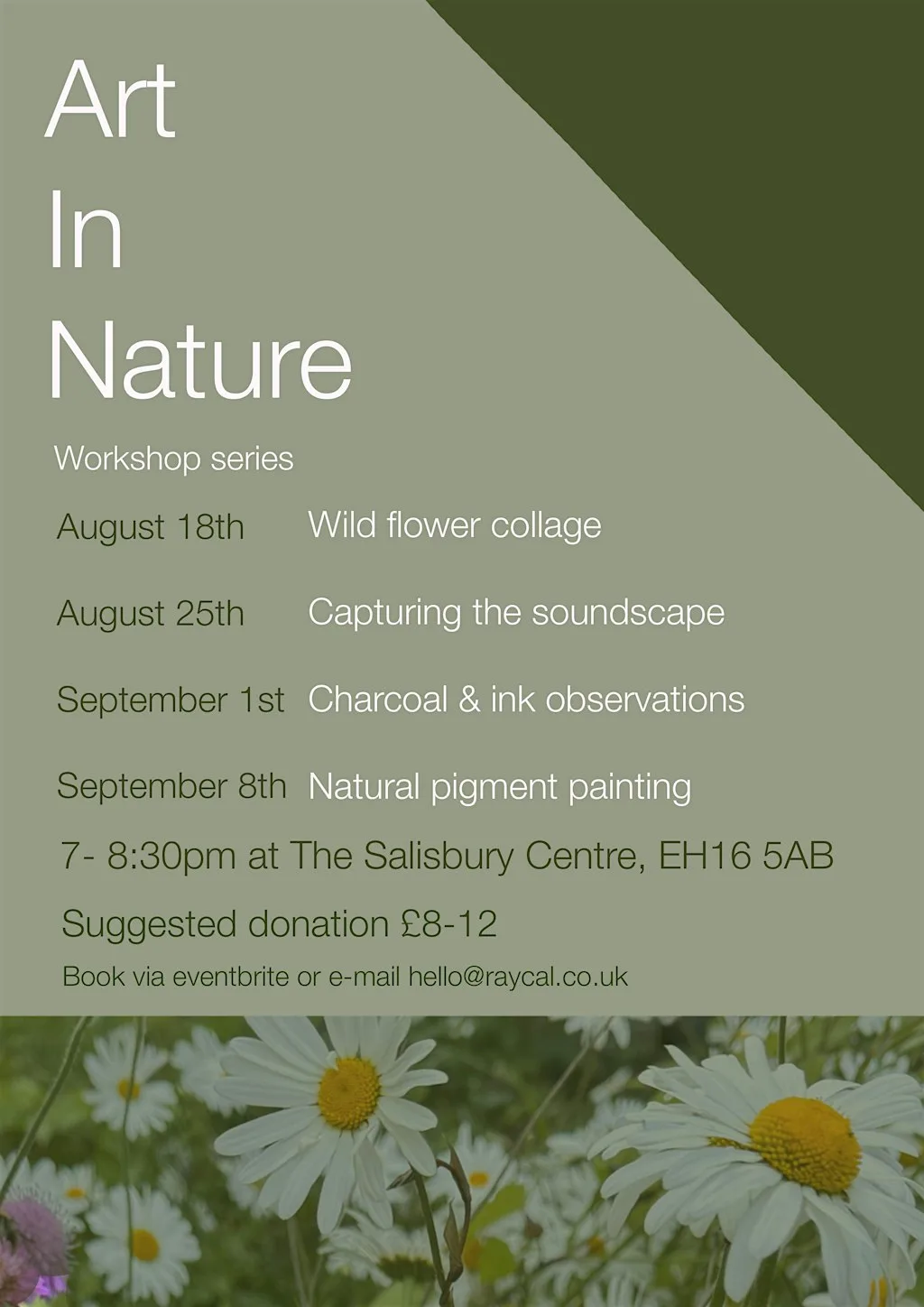 Wild flower collage: Art in Nature workshop series at The Salisbury Centre