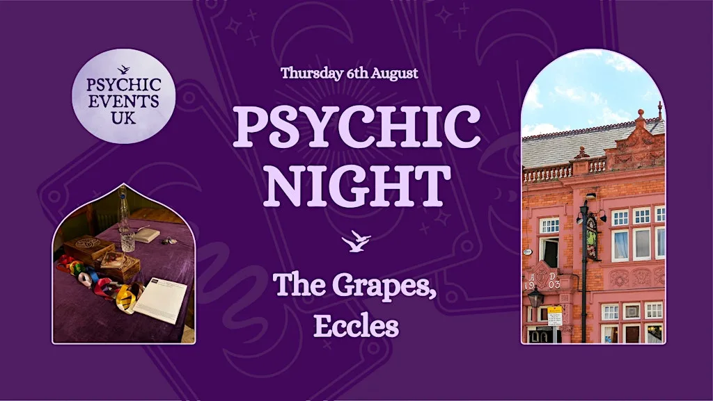 PSYCHIC READINGS NIGHT Thursday 6th August, The Grapes Hotel, Eccles at The Grapes