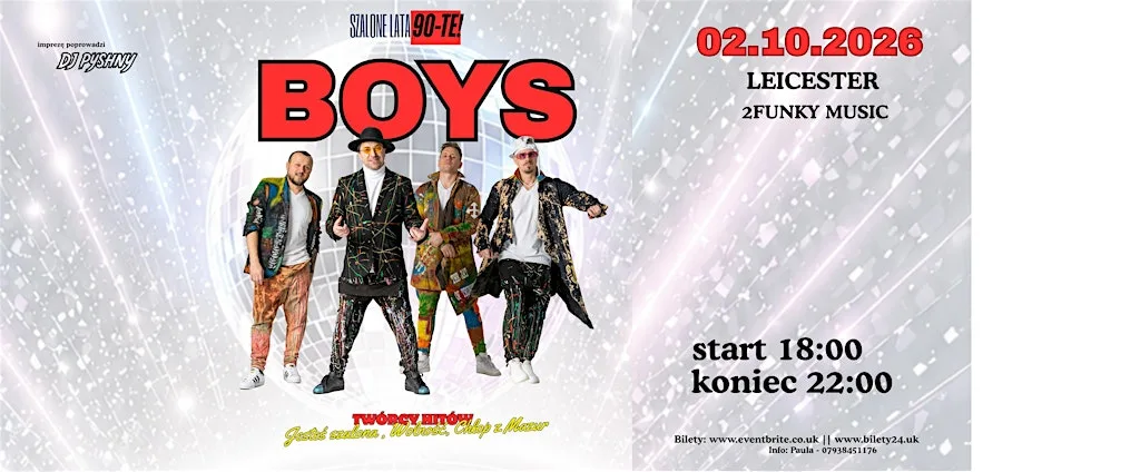 Koncert BOYS w Leicester 18:00 - 22:00 at 2Funky Music Cafe