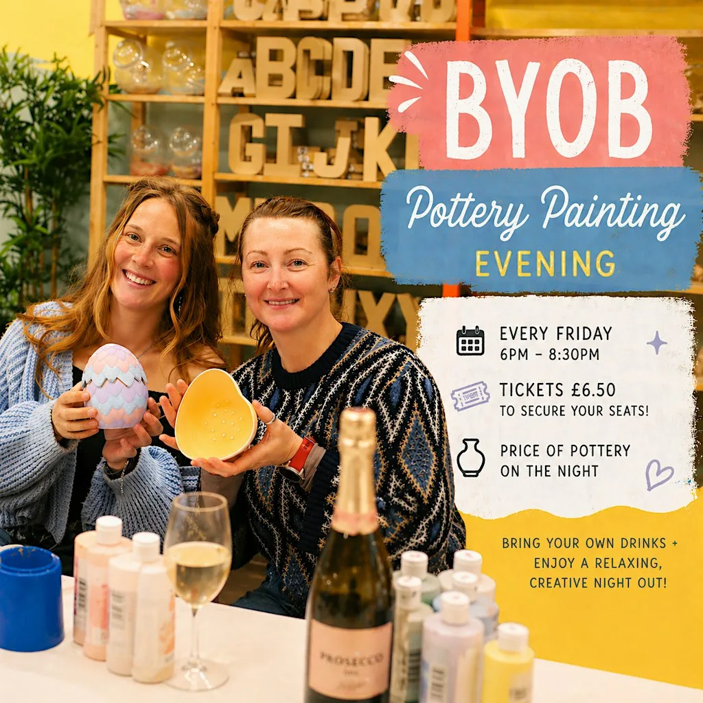 BYOB Pottery painting evening at Pictura Chester