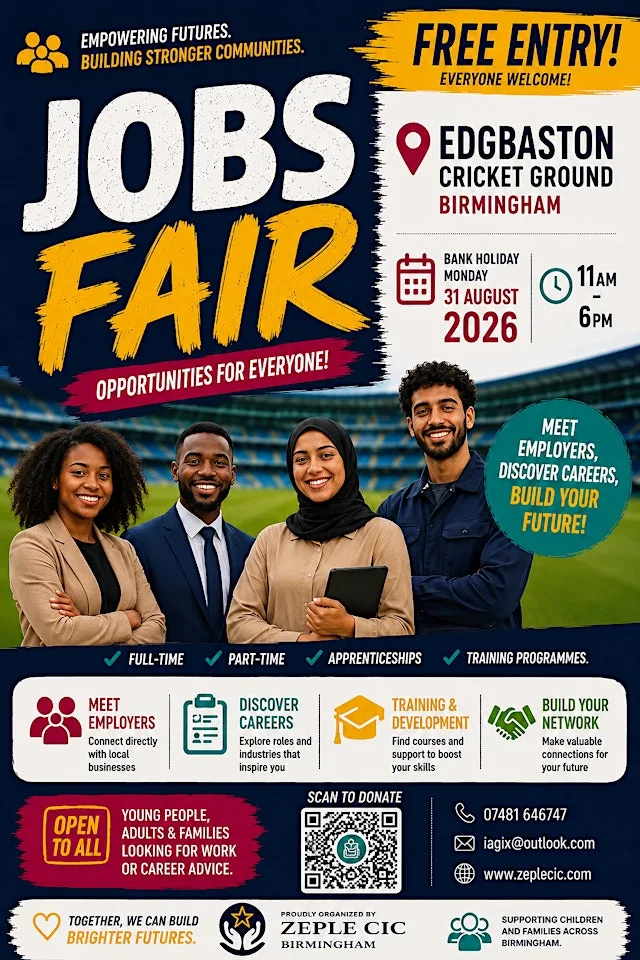 Jobs Fair 2026 | Free Careers, Training & Employment Event at Edgbaston cricket ground
