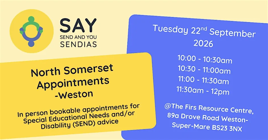 North Somerset in-person appointments for SEND advice- September, Weston