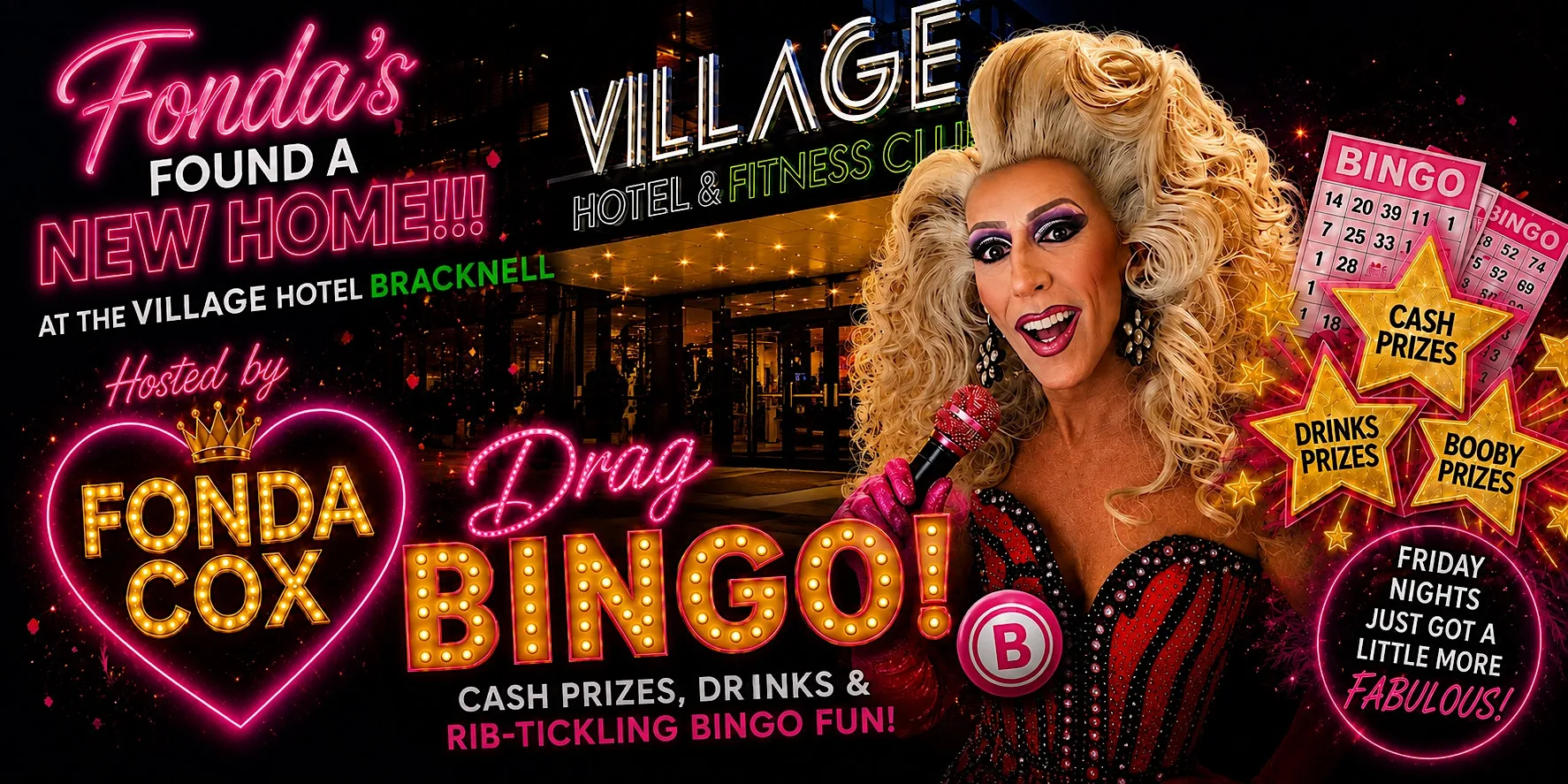 Fonda Cox’s Drag Bingo at Village Hotel Bracknell