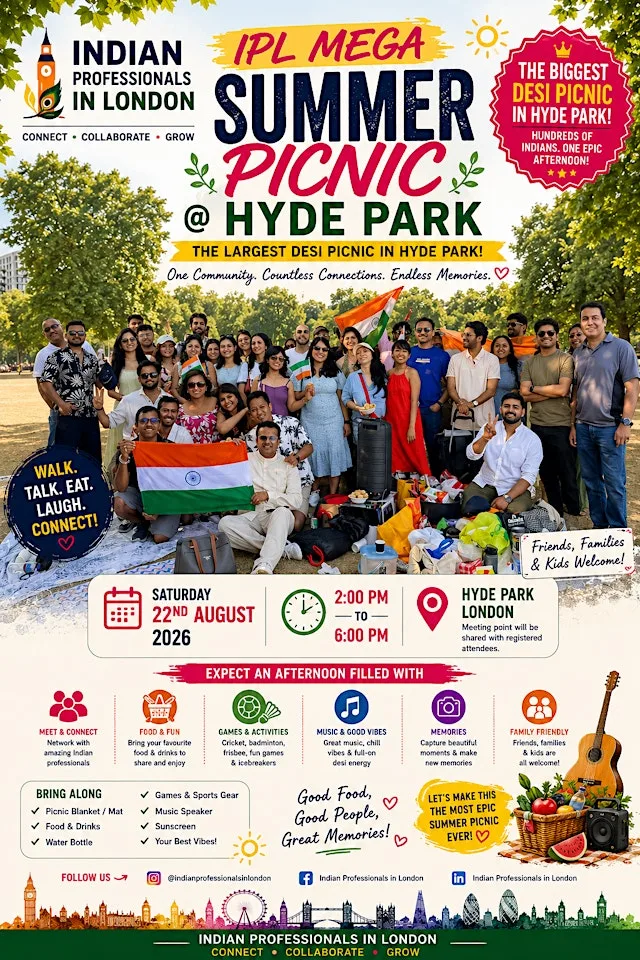 ☀️ Indian Professionals in London Mega Summer Picnic @ Hyde Park ☀️