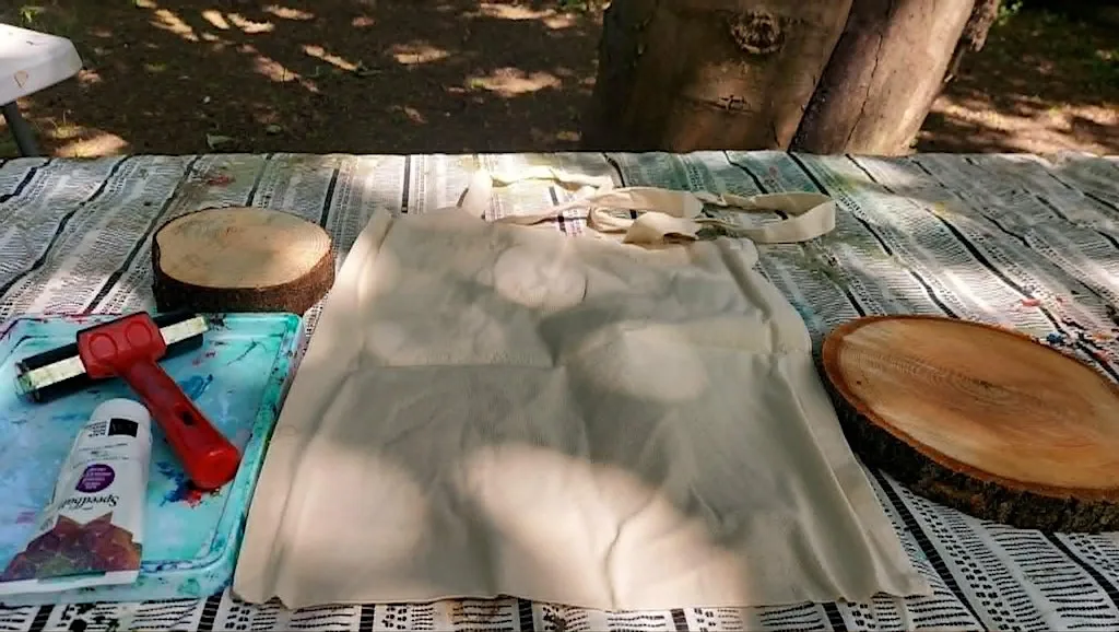 Tree Ring Tote Bag printing at The Green Space