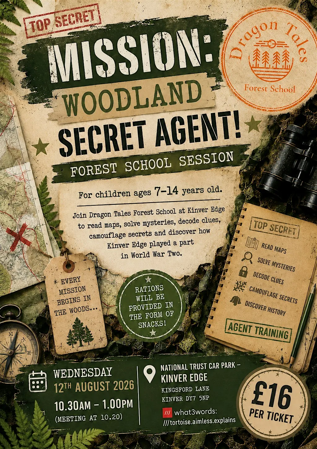 Mission: Woodland Secret Agent. Kinver National Trust. Summer Holiday at National Trust Car Park - Kinver Edge