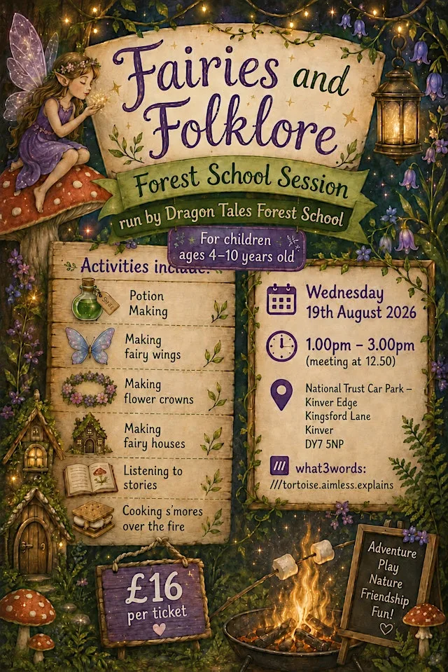 Fairies and Folklore. Kinver Edge National Trust. Summer holiday. at National Trust Car Park - Kinver Edge