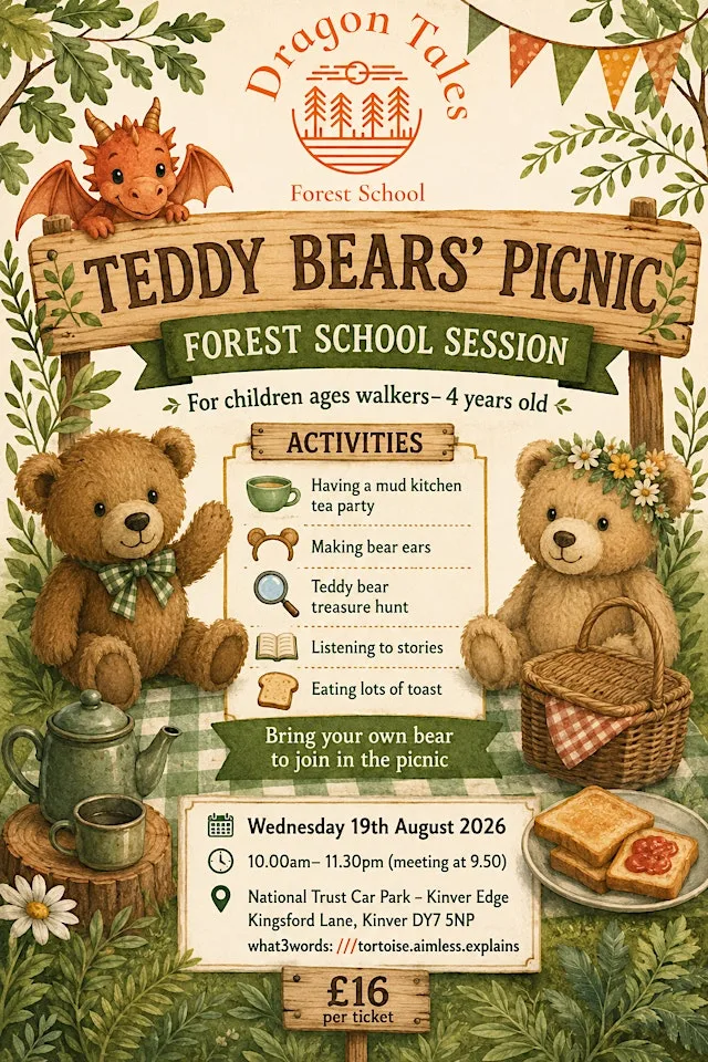 Teddy Bears Picnic. Kinver Edge National Trust. Summer Holiday at National Trust Car Park - Kinver Edge