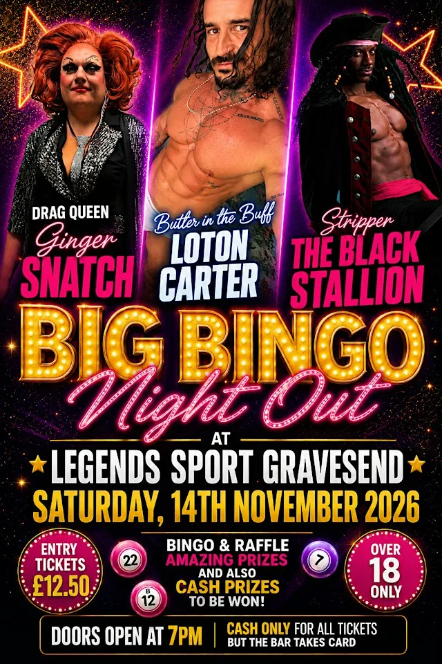 Ginger Snatch Big Bingo Night Out at Legends Sport Gravesend