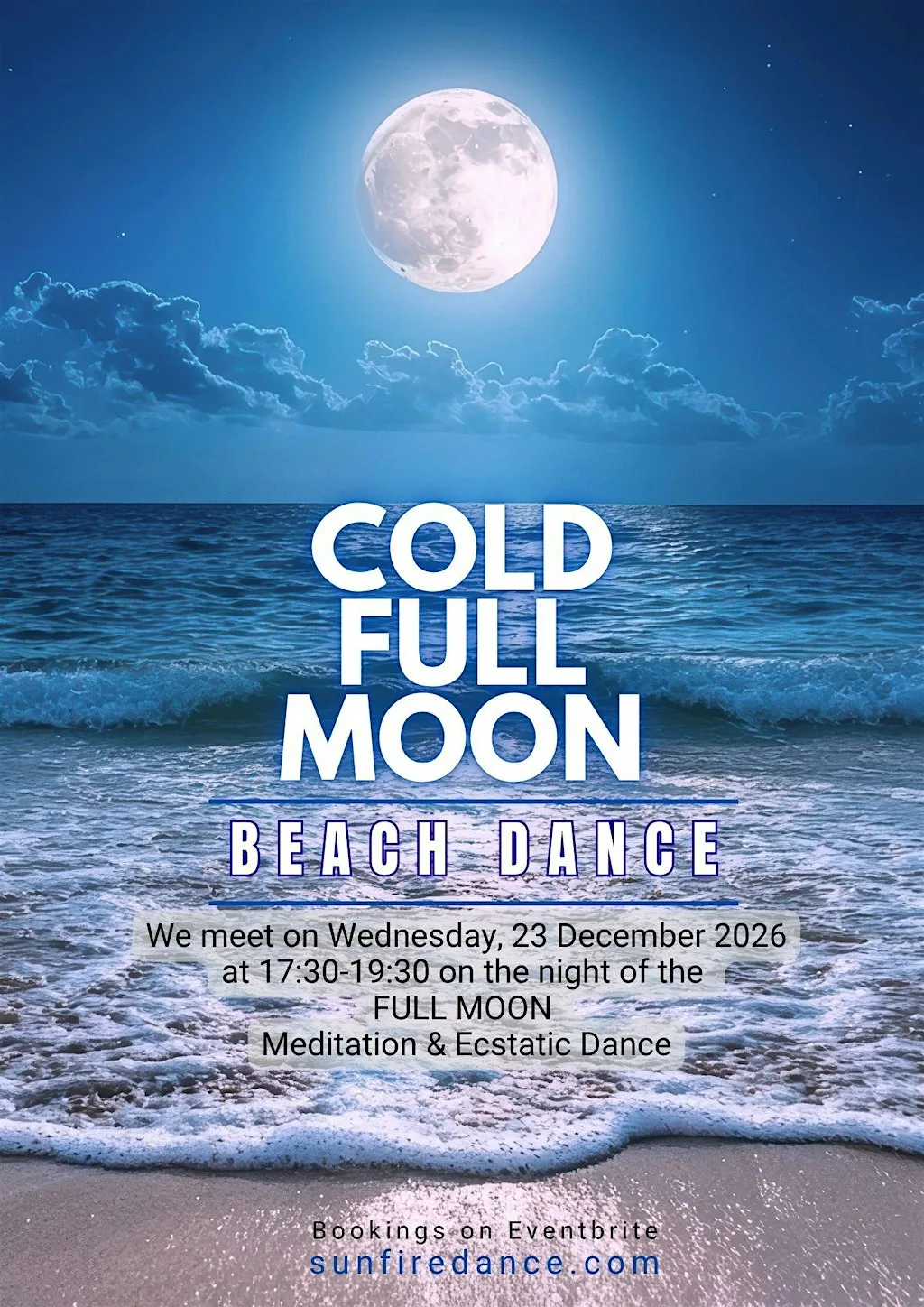 Cold Full SuperMoon Beach Dance at Branksome Chine Beach
