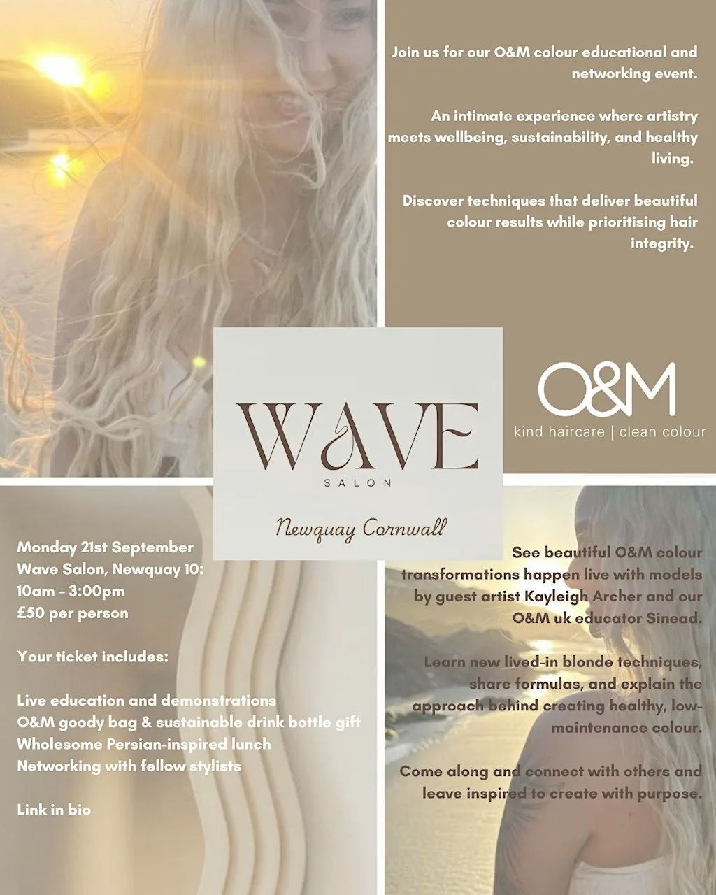 O&M Inspiration day Cornwall at Wave salon