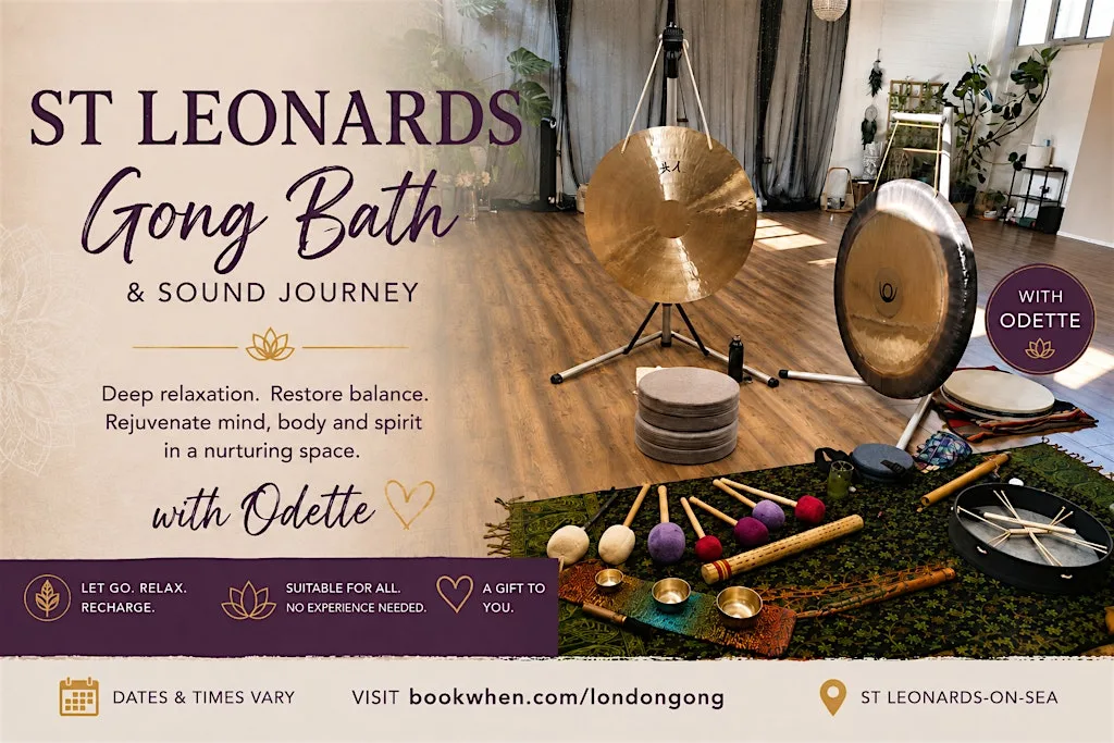 Gong bath and sound journey St Leonards on Sea at The Humble Hub studio
