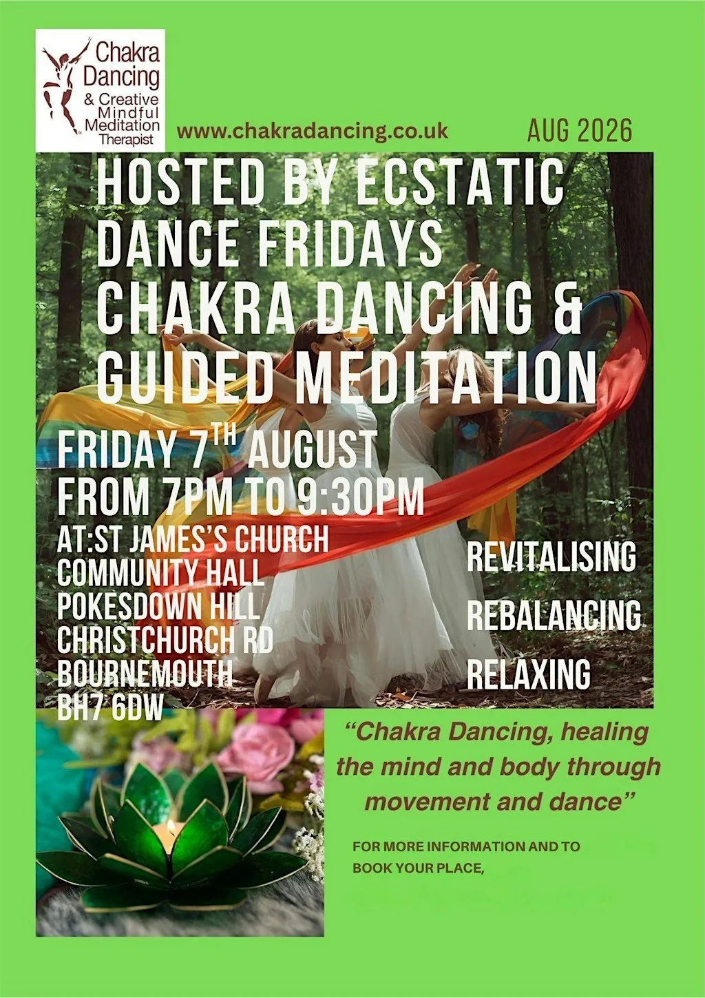 Chakra Dancing Wednesday with Ruth McEwen at The Parish Church of St.James