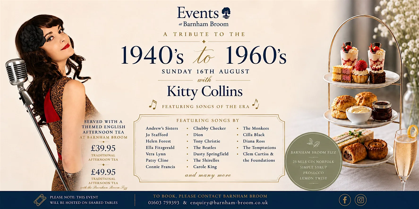 On the Terrace Afternoon Tea with a solo tribute to 1940's to 60's music