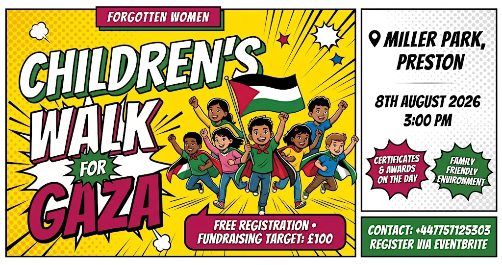 Children’s Walk for Gaza in Miller Park Preston at Miller Park
