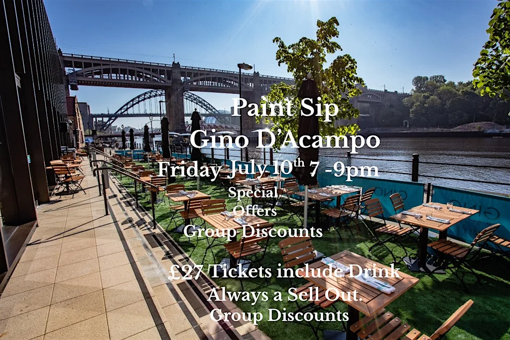 Paint Sip Gino D'Acampo Newcastle Quayside at Gino D'Acampo Restaurant Quayside Newcastle