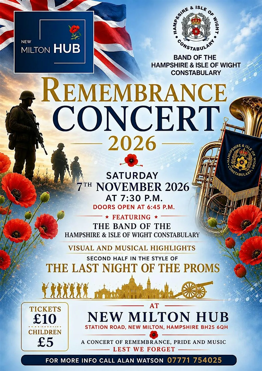 Remembrance Concert 2026 at New Milton Hub