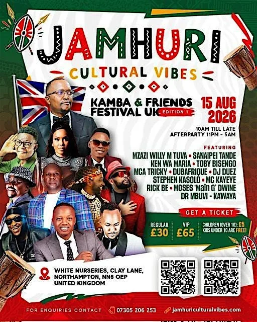 JAMHURI CULTURAL VIBES PRESENTS - KAMBA & FRIENDS FESTIVAL UK EDITION 1 at Whites of Earls Barton