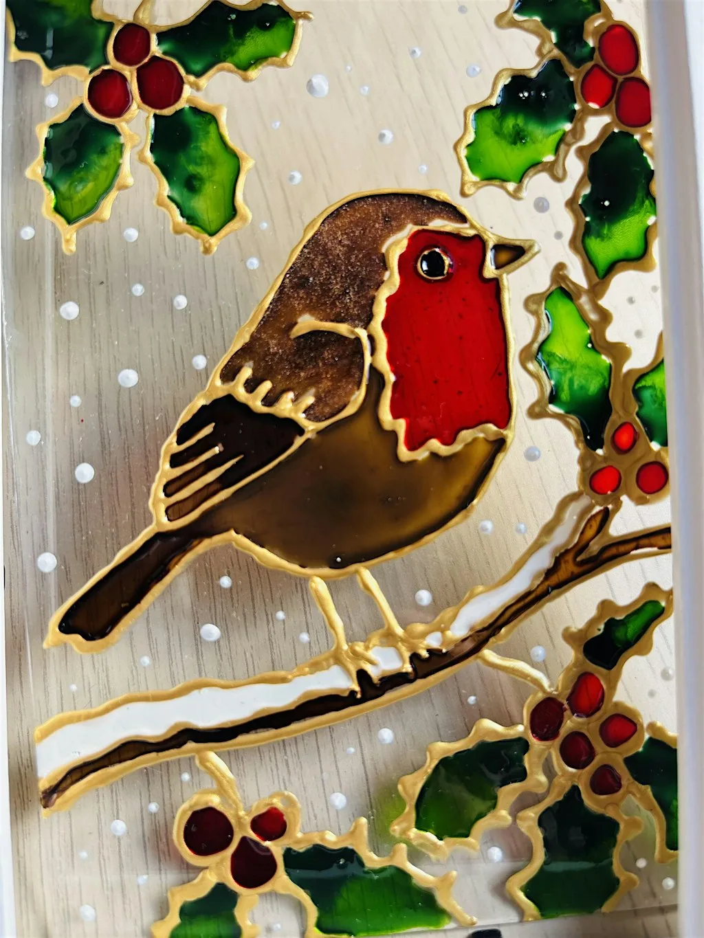 Christmas glass painting at Shrewsbury Library