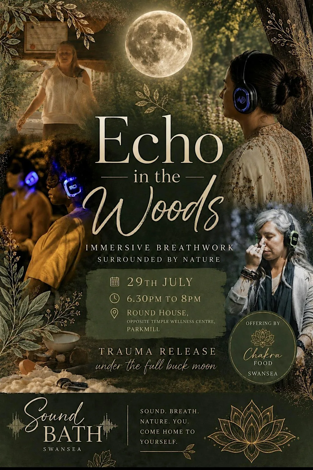 Echo in the Woods Immersive Breath Work under the Buck Moon at Round House