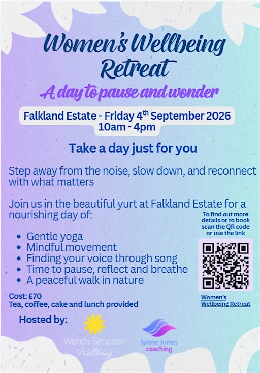 Women's Wellbeing Retreat - A day to pause and wonder at The Stables, Falkland Estate