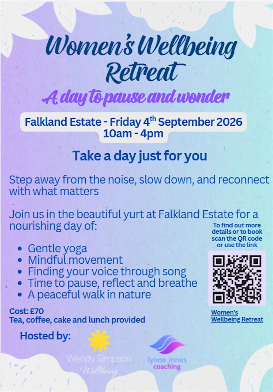 Women's Wellbeing Retreat - A day to pause and wonder at The Stables, Falkland Estate