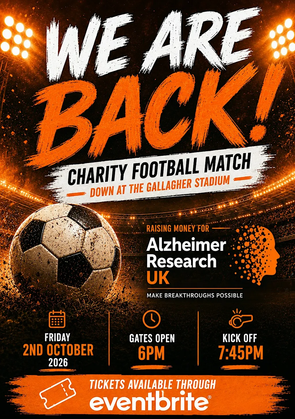 Alzheimer Research UK charity Football match