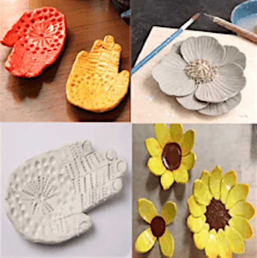 Clay flower or hand trinket dish workshop at Abington Park Museum