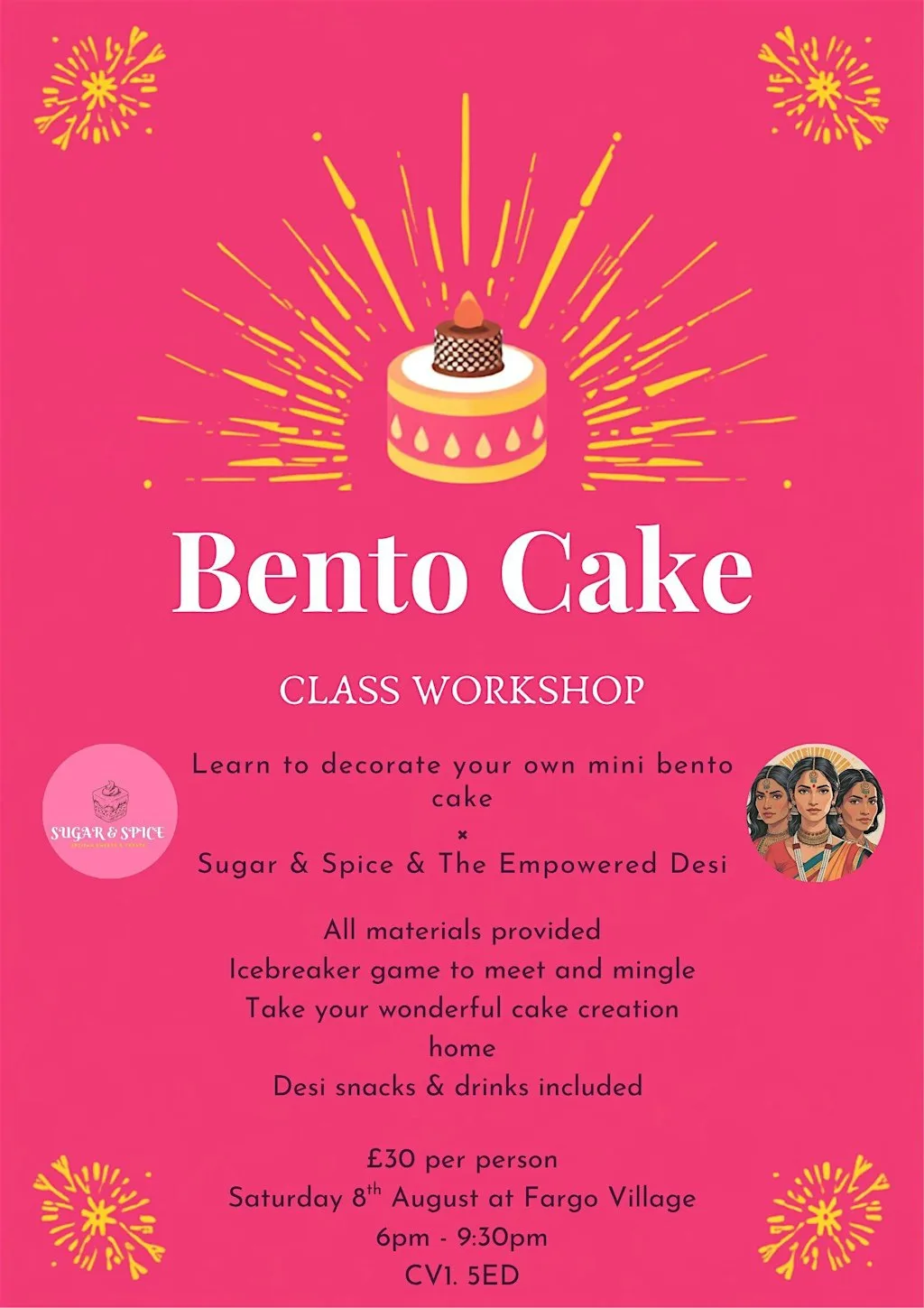 Bento Cake Class Workshop - Sugar & Spice x The Empowered Desi at Sugar & Spice
