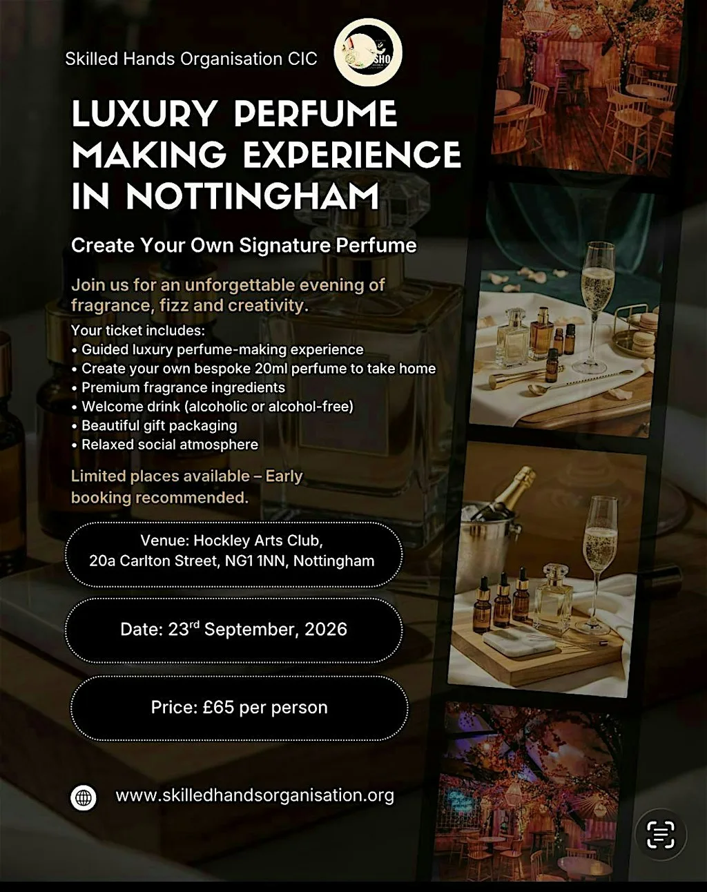 Luxury Perfume Making Experience in Nottingham at The Hockley Arts Club