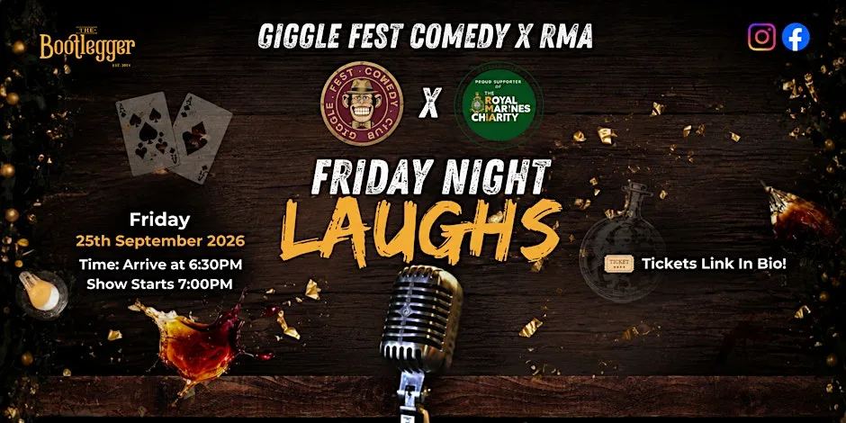 Giggle Fest Comedy Club X RMA Charity Fundraiser - 25th September 2026 at The Bootlegger