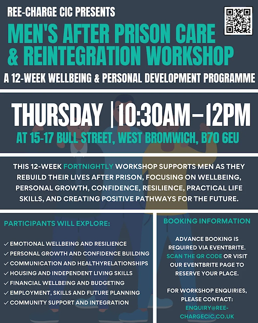 Men's After Prison Care & Reintegration Workshop (12-Week Programme) at Ree-Charge CIC