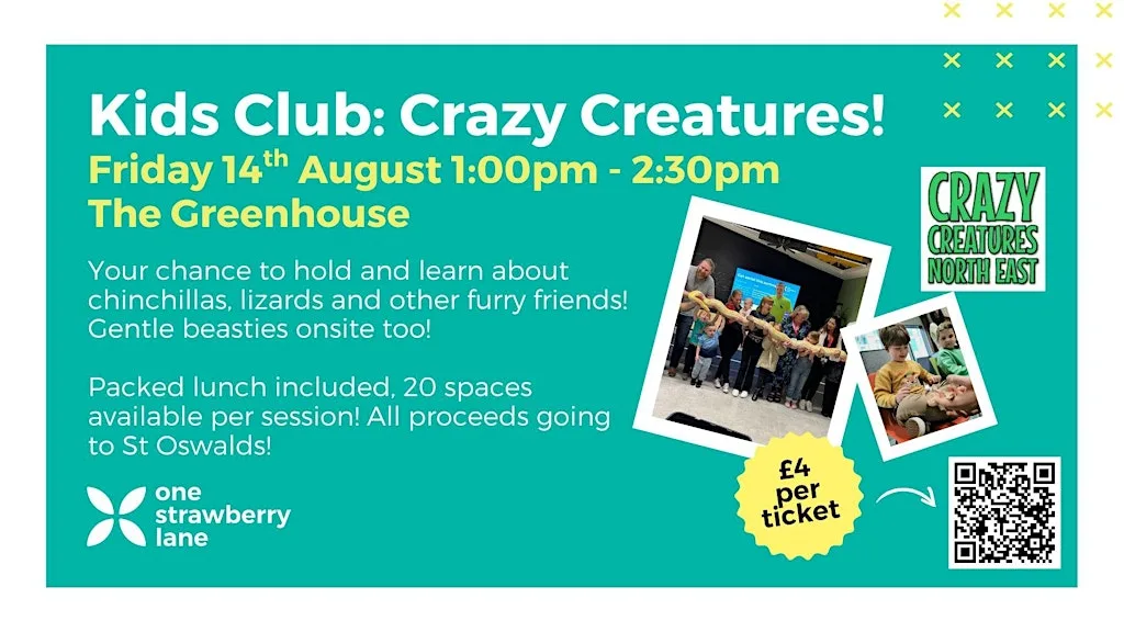 Kids Club: Crazy Creatures! 14th August at One Strawberry Lane