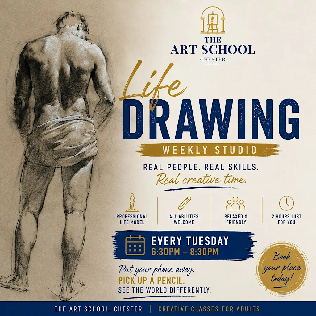 Weekly Life drawing studio at The Art School Chester