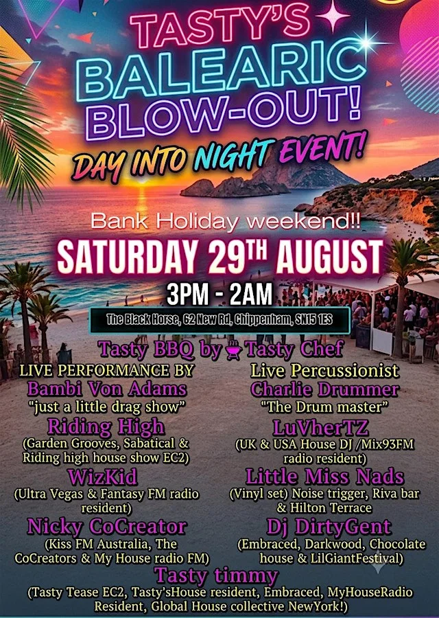 Tasty's Balearic Blow - Out - Day into Night Event at The Black Horse