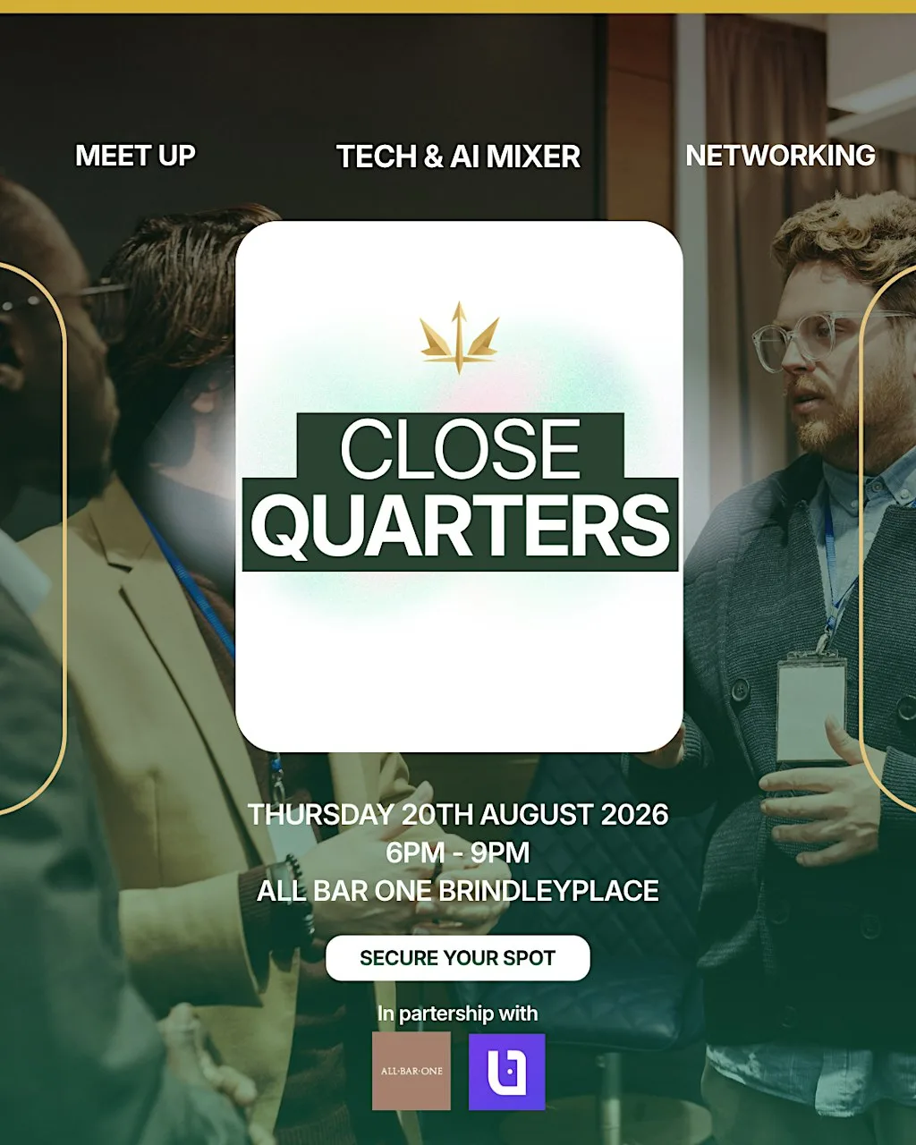 Close Quarters: Birmingham Tech & AI Mixer at All Bar One Brindleyplace