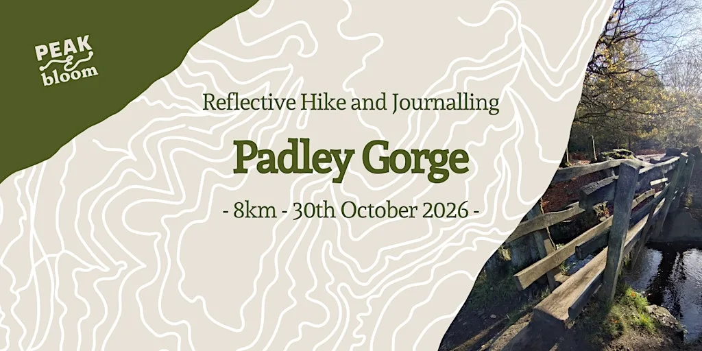 Padley Gorge | Peak District | Reflective Hike and Guided Journaling at Wooden Pole Car Park - NT