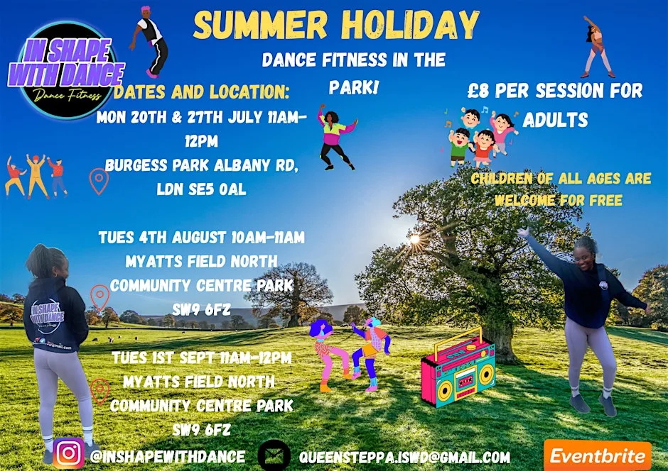Dance fitness in the park at Burgess Park