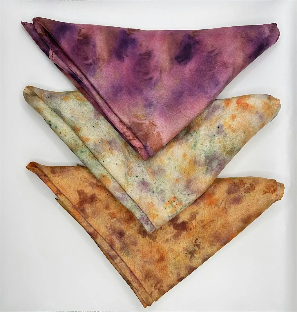 Botanical dyed silk scarf workshop