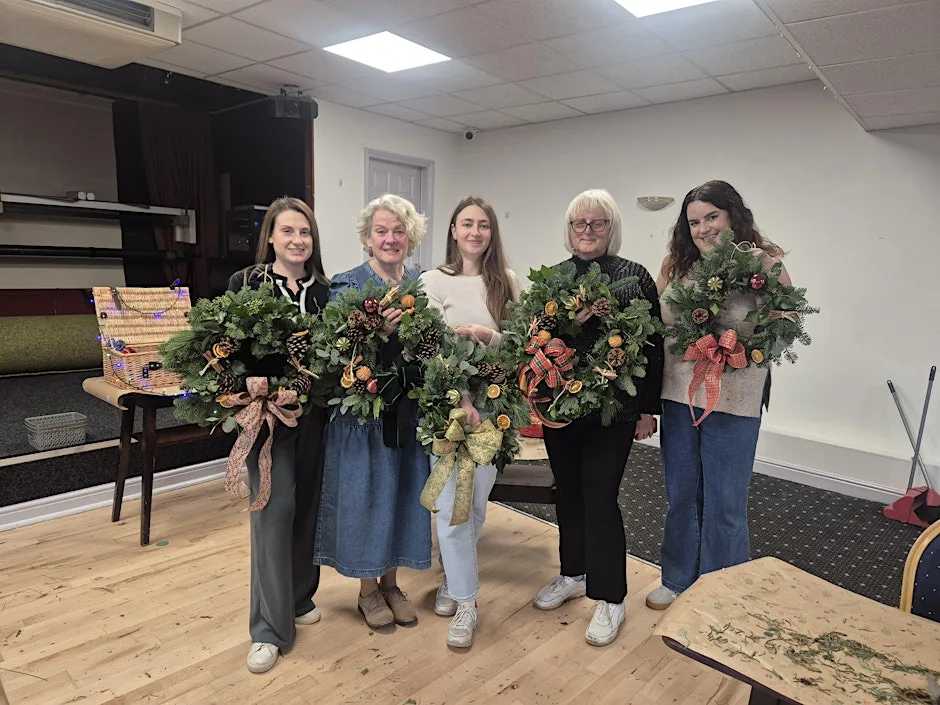 Christmas wreath workshop Wythall Village Hall