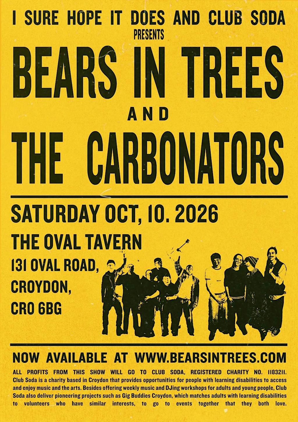 I Sure Hope It Does & Club Soda Presents: Bears in Trees & The Carbonators
