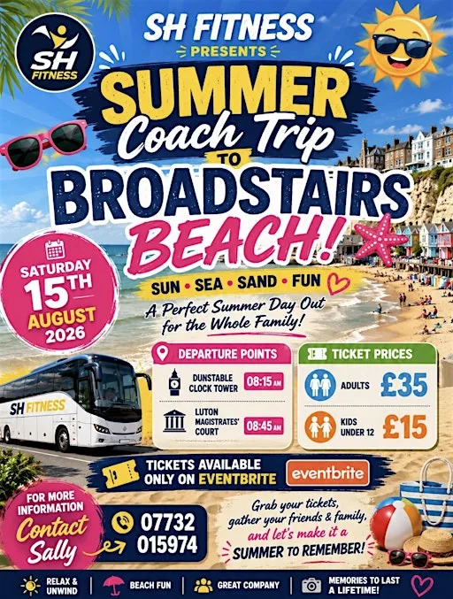 SH Fitness Summer coach Trip To Broad Stairs Beach