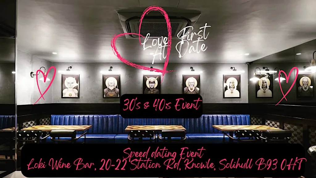 30's & 40's Speed Dating Evening in Knowle at Loki Wine Bar & Shop Knowle