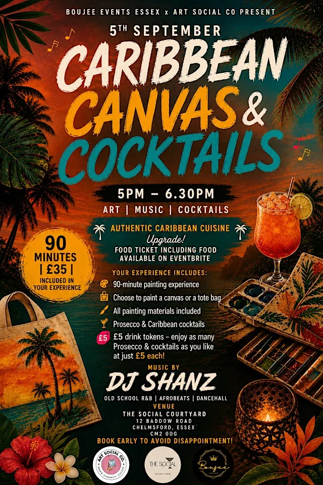 Caribbean Canvas & Cocktails | Sip, Paint & Party | Chelmsford