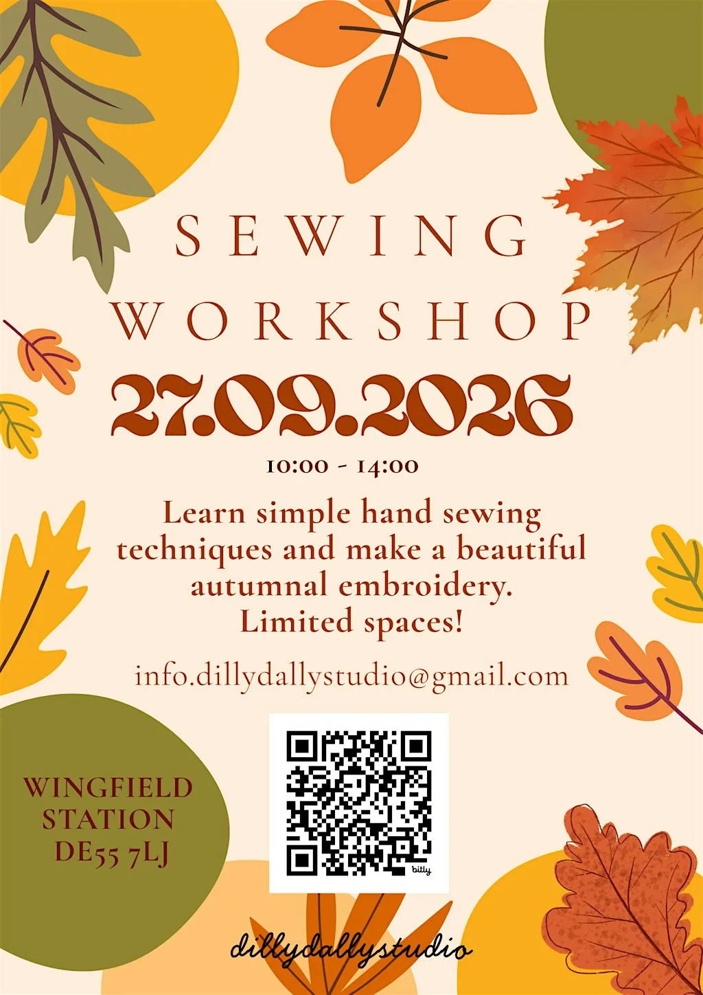 Sewing Workshop - Autumnal Embroidery at Wingfield Station 1947
