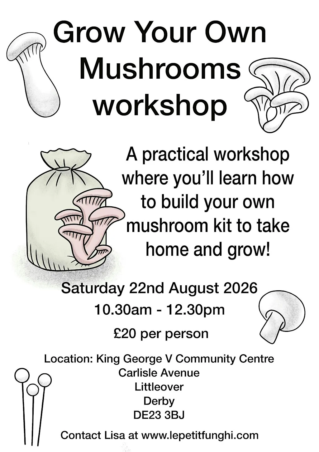 Grow your own oyster mushrooms workshop