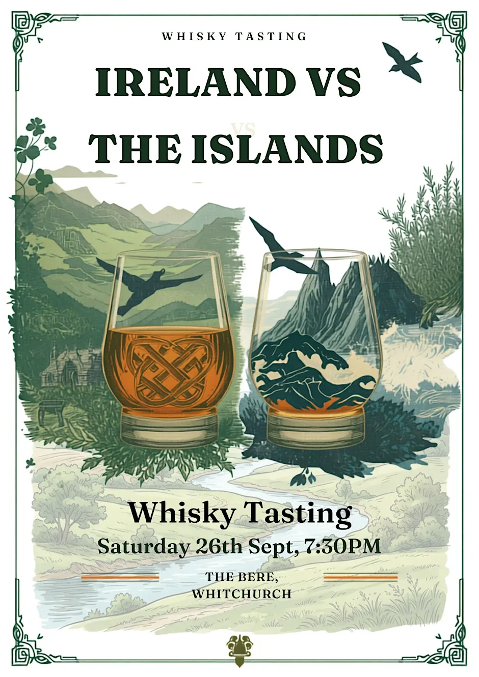 Ireland Vs The Islands Whisky Tasting at The Bere