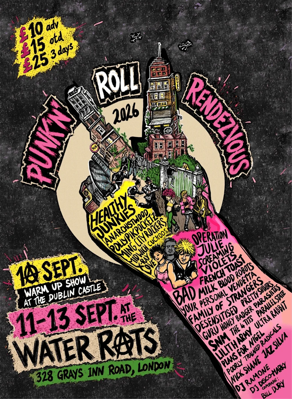 Punk n Roll Rendezvous Festival - 3 days pass - Friday to Sunday at The Water Rats